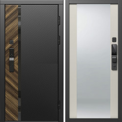 Входная дверь Termo-Door Смарт Браш - Зеркало Слоновая кость