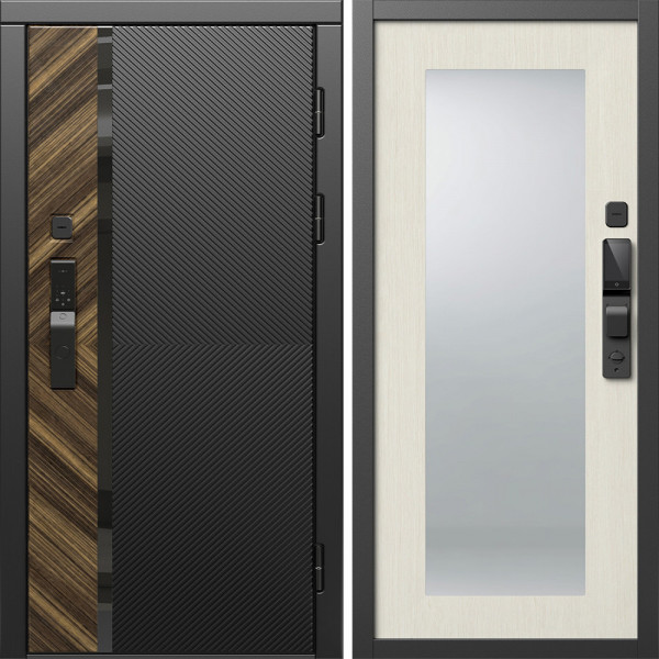 Входная дверь Termo-Door Смарт Браш - Зеркало Триумф лиственница