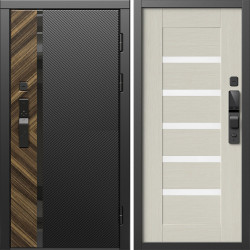 Входная дверь Termo-Door Смарт Браш - Зеркало Триумф Царга лиственница 4500 / 5500