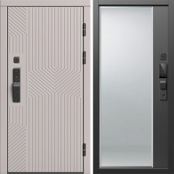 Входная дверь Termo-Door Смарт Эклипс Капучино - Зеркало Фацет Черный кварц