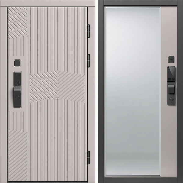 Входная дверь Termo-Door Смарт Эклипс Капучино - Зеркало Фацет Капучино