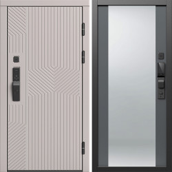 Входная дверь Termo-Door Смарт Эклипс Капучино - Зеркало Grey Софт