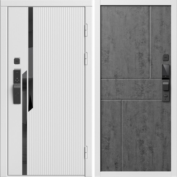 Входная дверь Termo-Door Смарт Флекс Вайт - Горизонт бетон темный