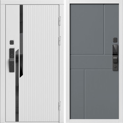 Входная дверь Termo-Door Смарт Флекс Вайт - Горизонт Grey софт