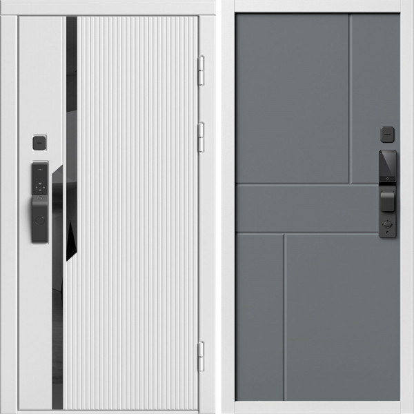 Входная дверь Termo-Door Смарт Флекс Вайт - Горизонт Grey софт