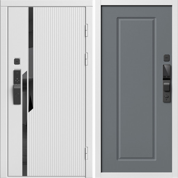 Входная дверь Termo-Door Смарт Флекс Вайт - Гранд Grey софт