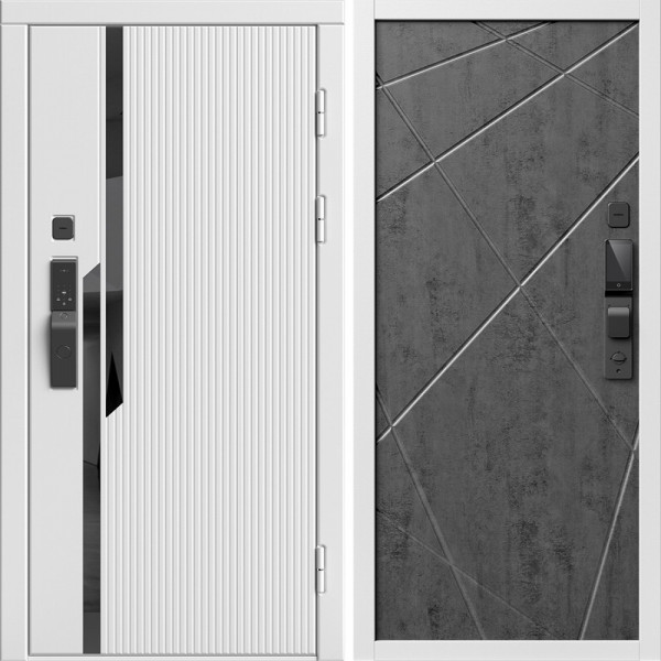 Входная дверь Termo-Door Смарт Флекс Вайт - Лучи бетон темный