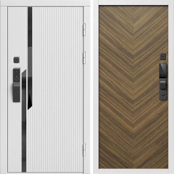 Входная дверь Termo-Door Смарт Флекс Вайт - Плаза Елочка Орех