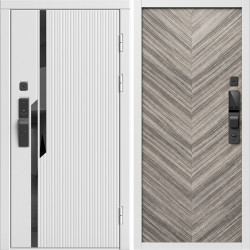 Входная дверь Termo-Door Смарт Флекс Вайт - Плаза Елочка Серая