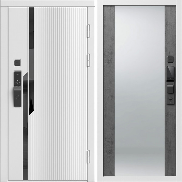 Входная дверь Termo-Door Смарт Флекс Вайт - Зеркало бетон темный
