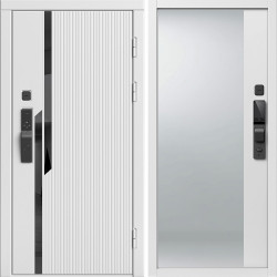 Входная дверь Termo-Door Смарт Флекс Вайт - Зеркало Фацет Белый софт