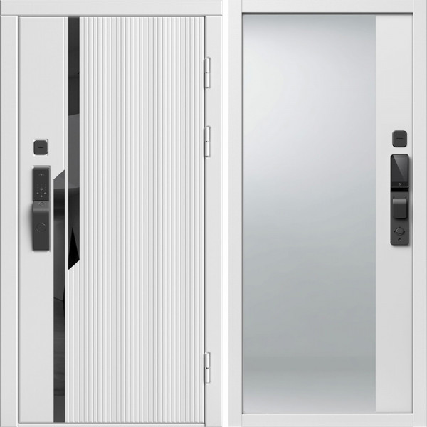 Входная дверь Termo-Door Смарт Флекс Вайт - Зеркало Фацет Белый софт