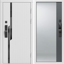 Входная дверь Termo-Door Смарт Флекс Вайт - Зеркало Фацет Grey софт