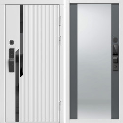 Входная дверь Termo-Door Смарт Флекс Вайт - Зеркало Grey Софт