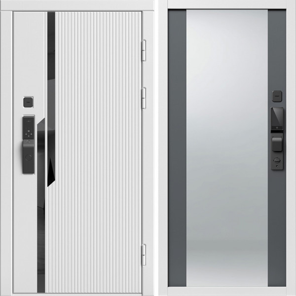 Входная дверь Termo-Door Смарт Флекс Вайт - Зеркало Grey Софт