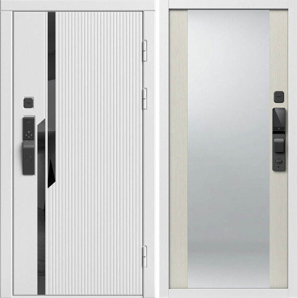 Входная дверь Termo-Door Смарт Флекс Вайт - Зеркало лиственница