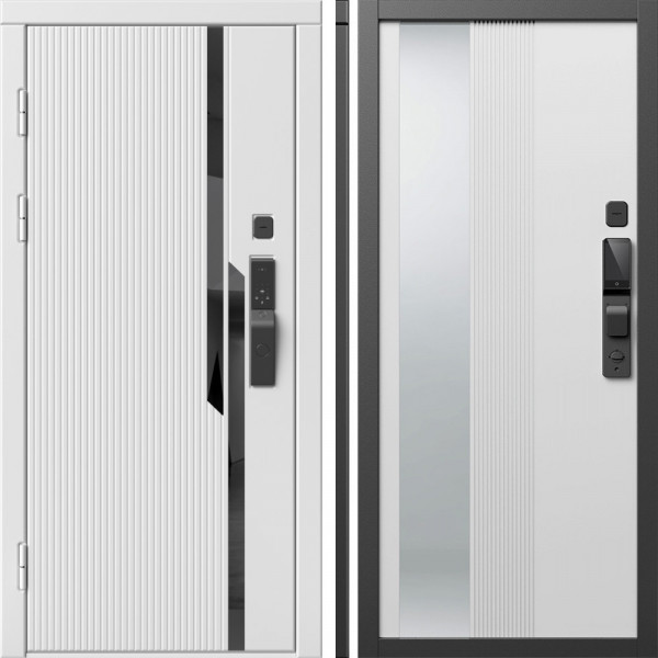 Входная дверь Termo-Door Смарт Флекс Вайт - Зеркало Люмис Белый Софт