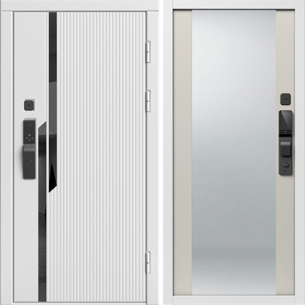 Входная дверь Termo-Door Смарт Флекс Вайт - Зеркало Слоновая кость