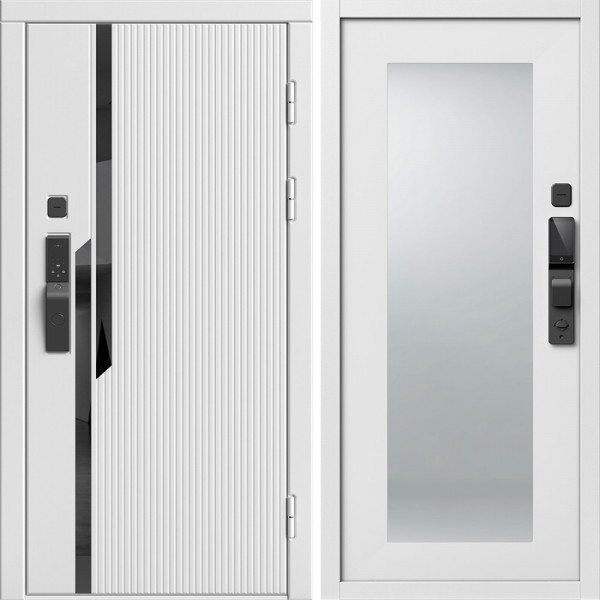 Входная дверь Termo-Door Смарт Флекс Вайт - Зеркало Триумф Белый софт