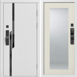 Входная дверь Termo-Door Смарт Флекс Вайт - Зеркало Триумф лиственница