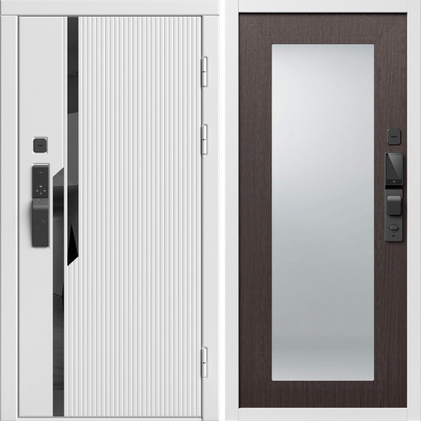 Входная дверь Termo-Door Смарт Флекс Вайт - Зеркало Триумф венге