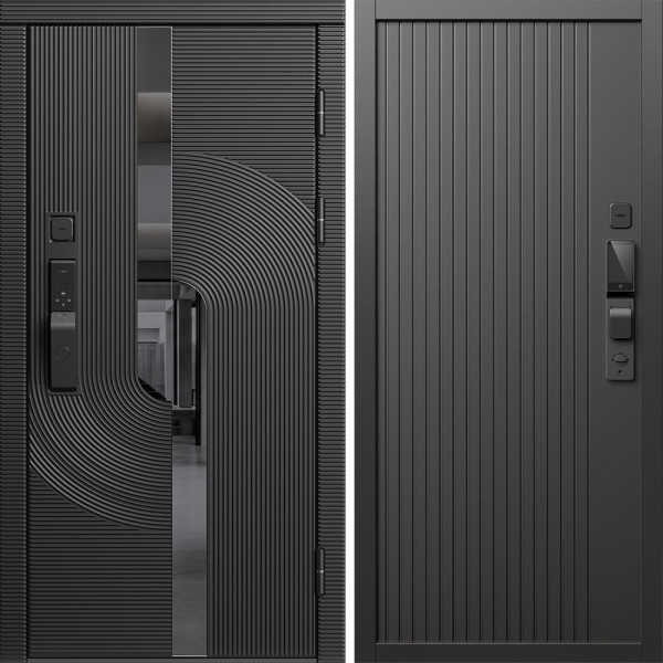 Входная дверь Termo-Door Смарт Фрост - Флэт Черный кварц