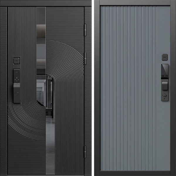 Входная дверь Termo-Door Смарт Фрост - Флэт Grey софт