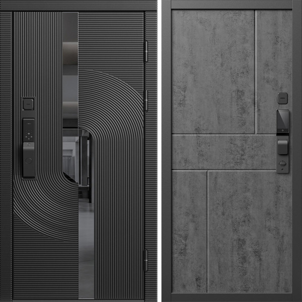 Входная дверь Termo-Door Смарт Фрост - Горизонт бетон темный