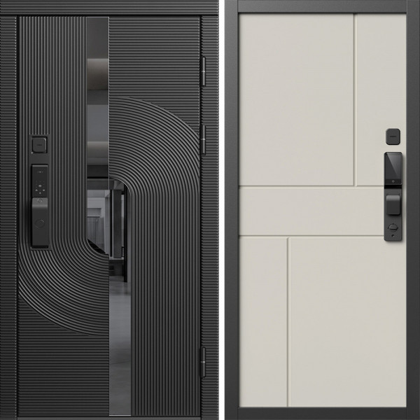Входная дверь Termo-Door Смарт Фрост - Горизонт Слоновая кость
