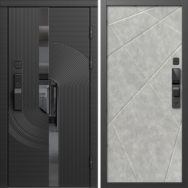 Входная дверь Termo-Door Смарт Фрост - Лучи бетон светлый