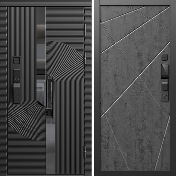 Входная дверь Termo-Door Смарт Фрост - Лучи бетон темный