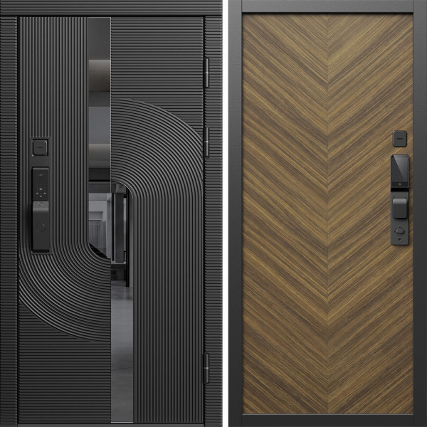 Входная дверь Termo-Door Смарт Фрост - Плаза Елочка Орех
