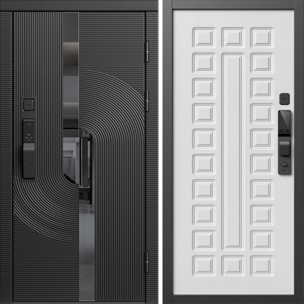Входная дверь Termo-Door Смарт Фрост - Престиж белое дерево