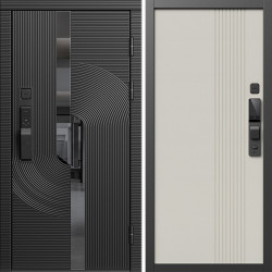 Входная дверь Termo-Door Смарт Фрост - Страйп Слоновая Кость