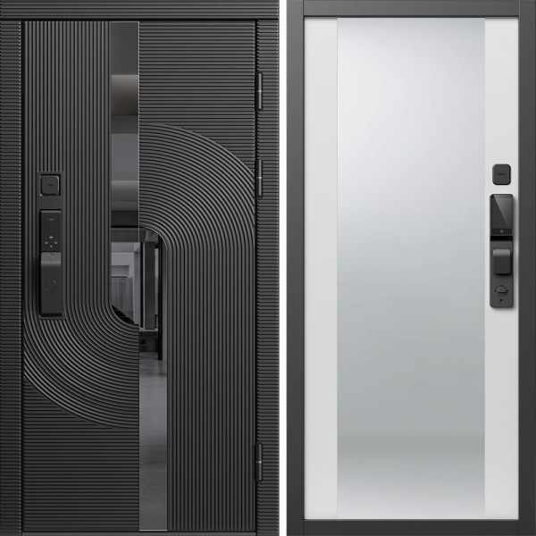 Входная дверь Termo-Door Смарт Фрост - Зеркало белый софт