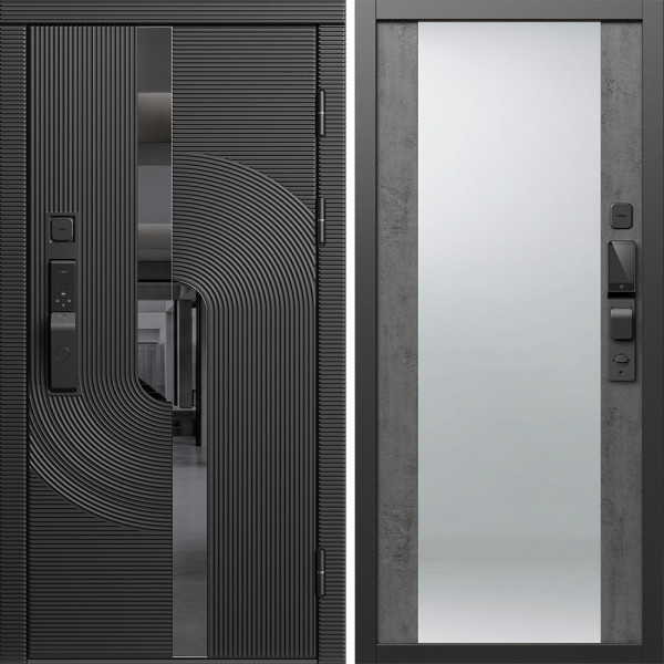 Входная дверь Termo-Door Смарт Фрост - Зеркало бетон темный