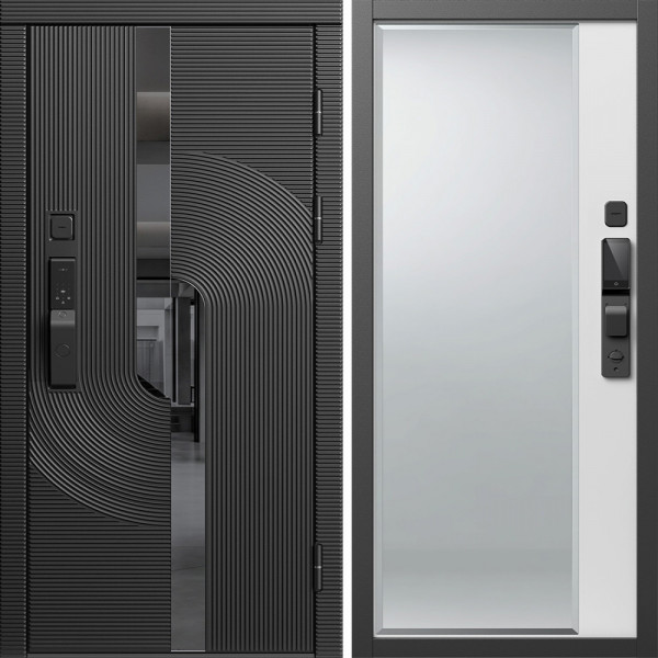 Входная дверь Termo-Door Смарт Фрост - Зеркало Фацет Белый софт