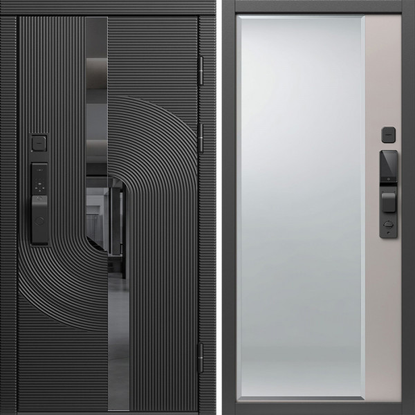 Входная дверь Termo-Door Смарт Фрост - Зеркало Фацет Капучино