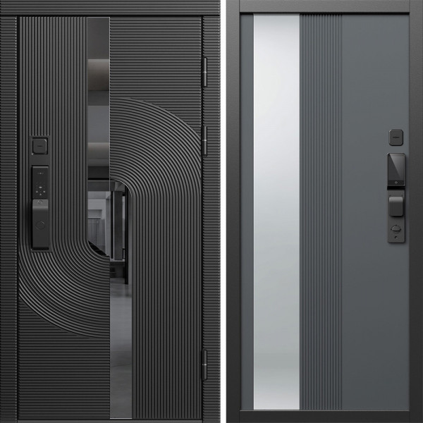 Входная дверь Termo-Door Смарт Фрост - Зеркало Люмис Грей Софт