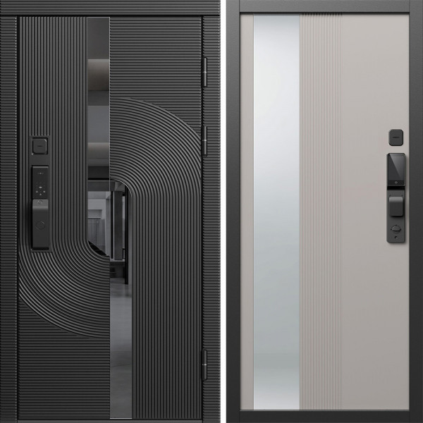 Входная дверь Termo-Door Смарт Фрост - Зеркало Люмис Капучино