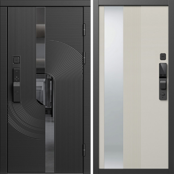 Входная дверь Termo-Door Смарт Фрост - Зеркало Люмис Соновая Кость