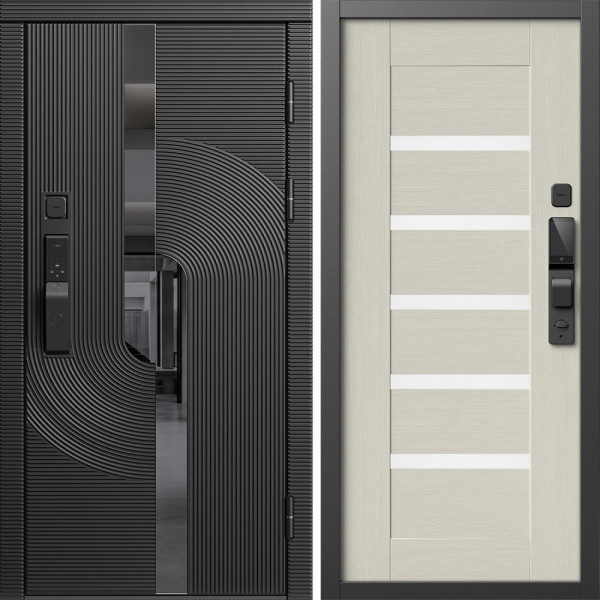 Входная дверь Termo-Door Смарт Фрост - Зеркало Триумф Царга лиственница 4500 / 5500