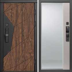 Входная дверь Termo-Door Смарт Геометрия - Зеркало Фацет Капучино