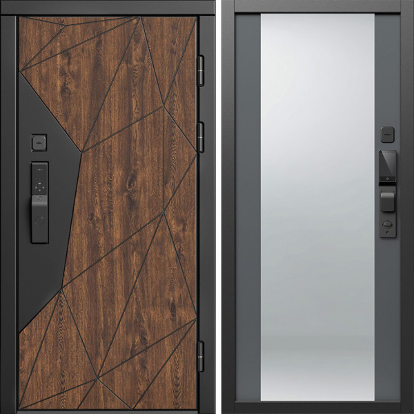 Входная дверь Termo-Door Смарт Геометрия - Зеркало Grey Софт