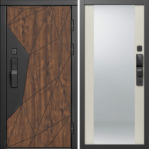 Входная дверь Termo-Door Смарт Геометрия - Зеркало лиственница