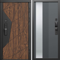 Входная дверь Termo-Door Смарт Геометрия - Зеркало Люмис Грей Софт