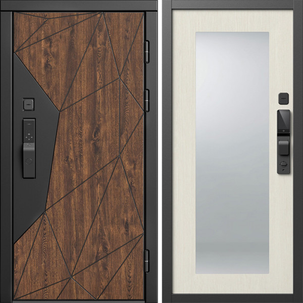 Входная дверь Termo-Door Смарт Геометрия - Зеркало Триумф лиственница