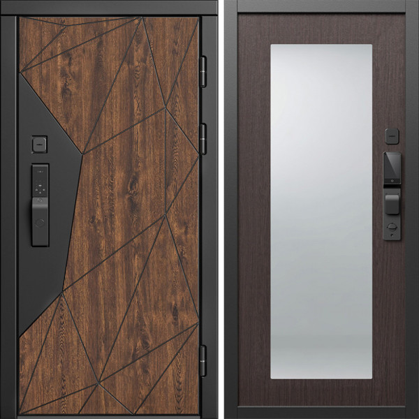 Входная дверь Termo-Door Смарт Геометрия - Зеркало Триумф венге