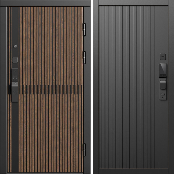 Входная дверь Termo-Door Смарт Граунд Дуб - Флэт Черный кварц