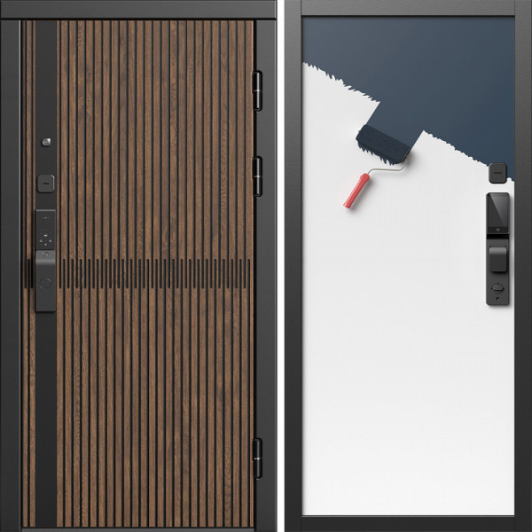 Входная дверь Termo-Door Смарт Граунд Дуб - Гладкая Панель Под Покраску (грунт)